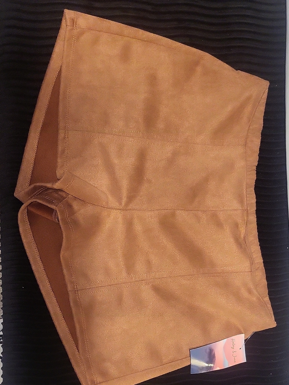 Men's Tan Suede-Look Shorts